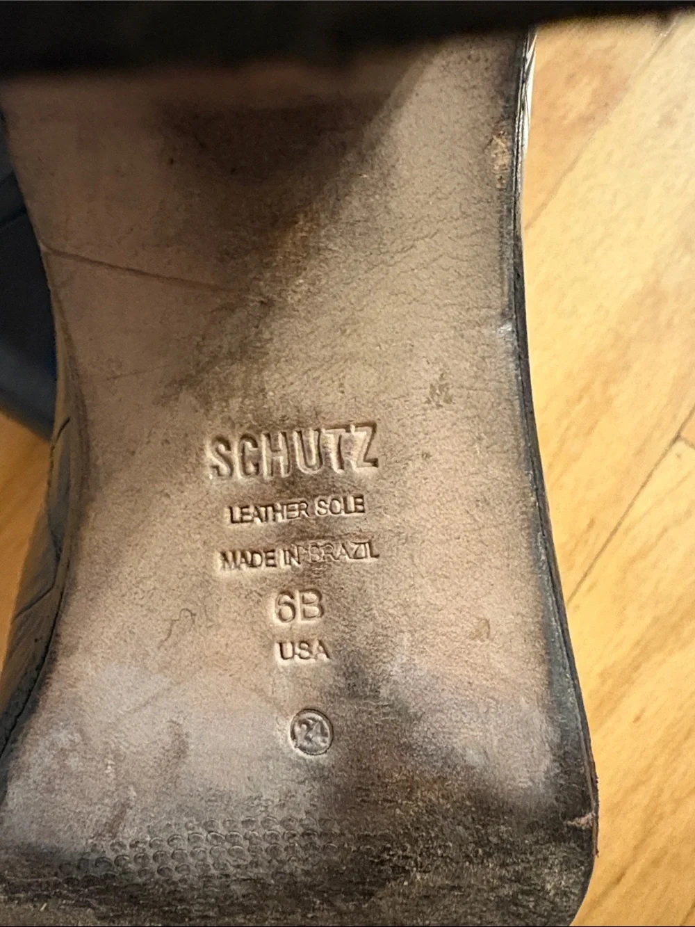 SCHUTZ Black Croc-Embossed boots